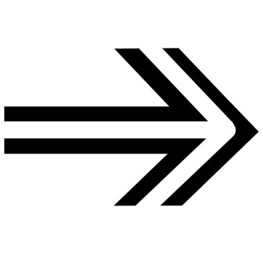 Dekoratif otomatik ok, beyaz arkaplan üzerinde siyah, izole nesne, vektör illüstrasyon yönünü gösterir,