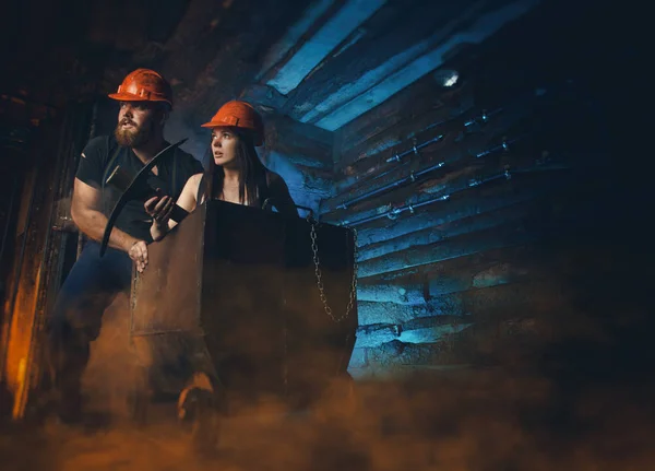 cosplay on the miners in the mine