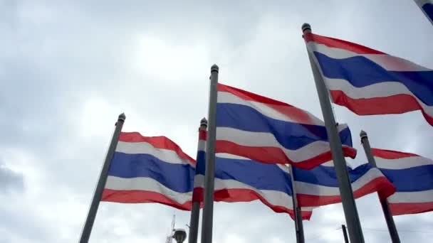Bandeiras da Tailândia — Vídeo de Stock