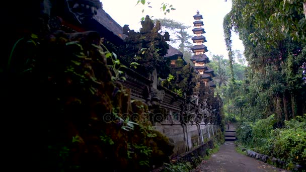 Chůze podél Gunung Lebah chrám Pura — Stock video