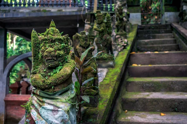 Kamiennej rzeźby Balijski opiekunów na schodach — Zdjęcie stockowe