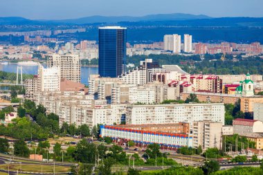 Krasnoyarsk aerial panoramic view clipart