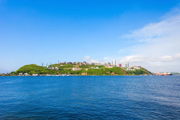 Vladivostok havadan panoramik görünümü — Stok fotoğraf