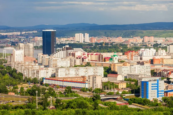 Krasnoyarsk vista panoramica aerea — Foto Stock