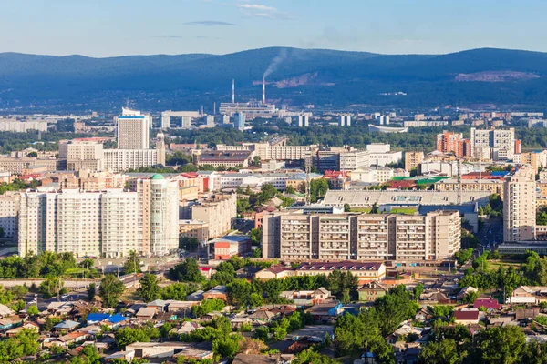 Krasnoyarsk vista panoramica aerea — Foto Stock