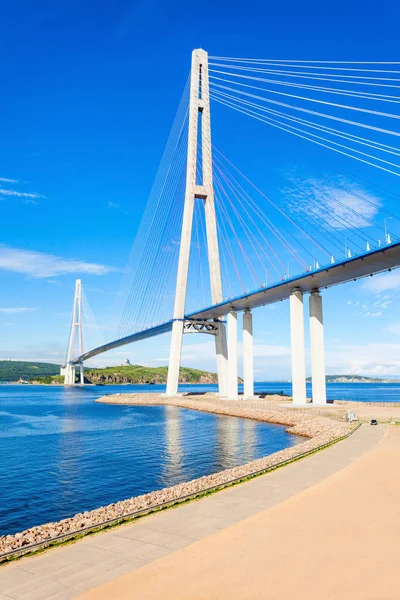 Russky Russian Bridge, Vladivostok — Stock Photo, Image