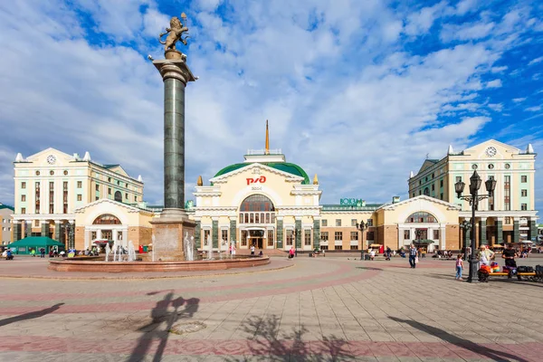 Krasnoyarsk Trans-Sibirya Demiryolu İstasyonu — Stok fotoğraf