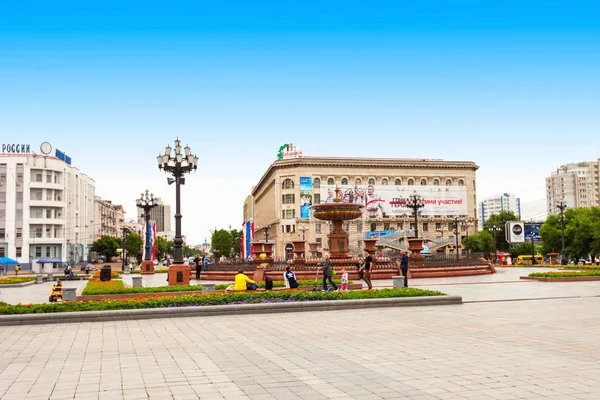 Lenin Square in Khabarovsk — Stock Photo, Image