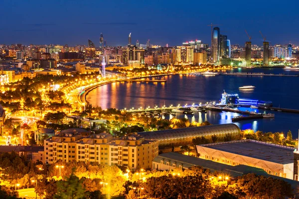Baku letecký panoramatický pohled — Stock fotografie