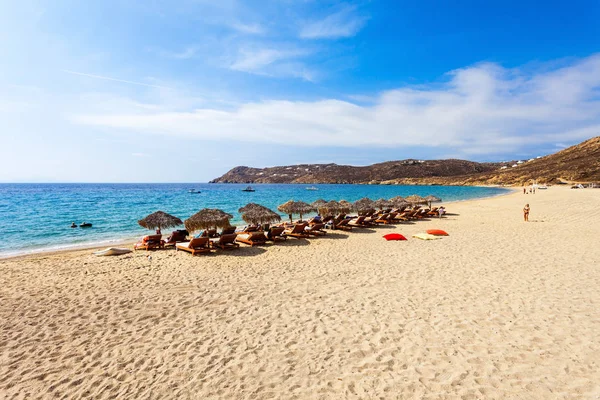 Mykonos eiland beach, Griekenland — Stockfoto