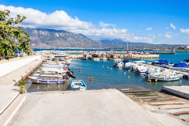 Corinth port in Greece clipart