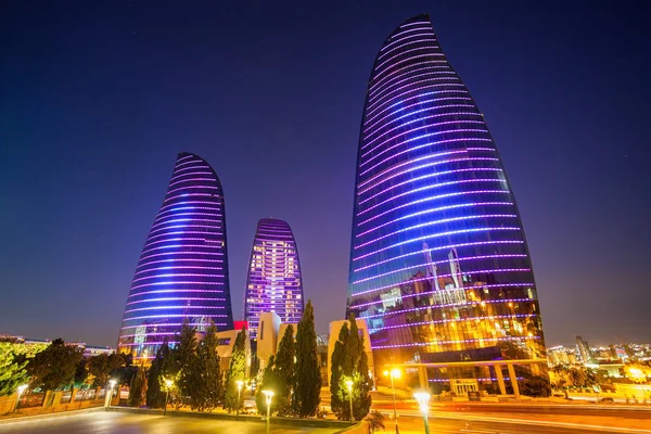 Пламенные башни Баку — стоковое фото