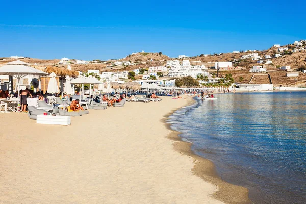 Mykonos eiland beach, Griekenland — Stockfoto