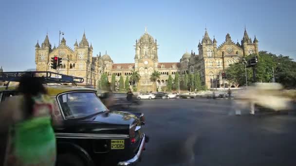 Chhatrapati Shivaji Terminus timelapse — Stockvideo