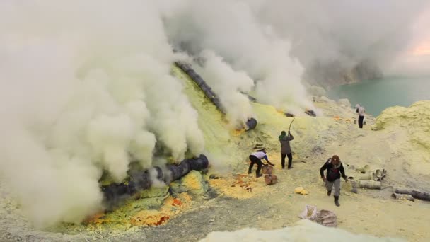 Ijen vulkan timelapse, indonesien — Stockvideo