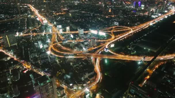 Bangkok Nachtverkehr Zeitraffer — Stockvideo