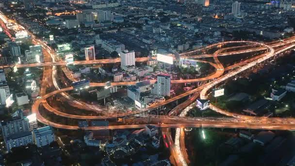 Banguecoque tráfego noturno timelapse — Vídeo de Stock