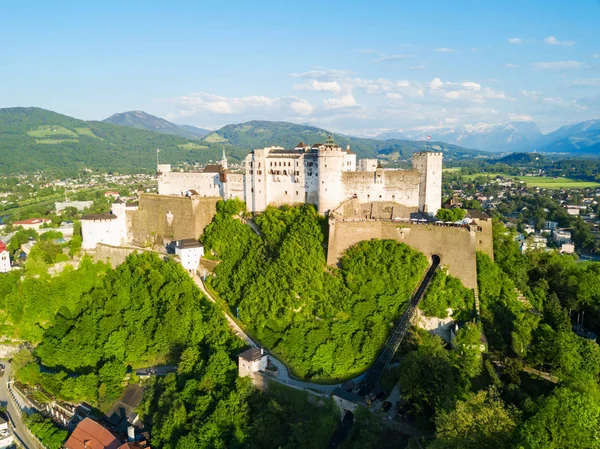 Letecký pohled na Salzburg, Rakousko — Stock fotografie