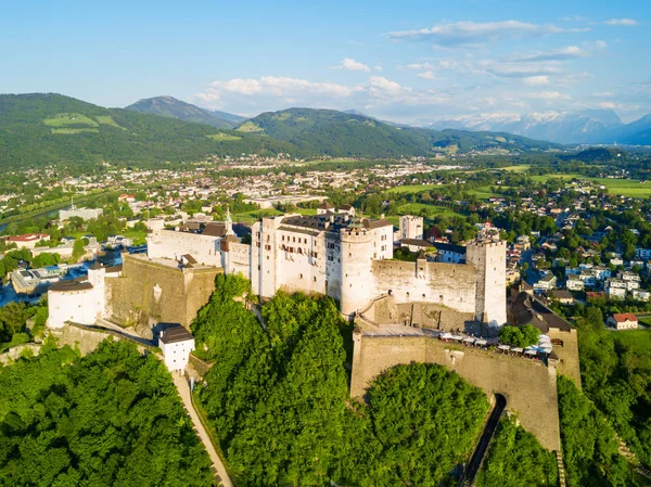 Letecký pohled na Salzburg, Rakousko — Stock fotografie