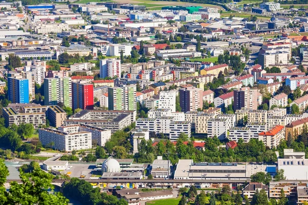 Innsbruck havadan panoramik görünümü — Stok fotoğraf