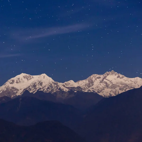 Kangchenjunga vista sulle montagne — Foto Stock