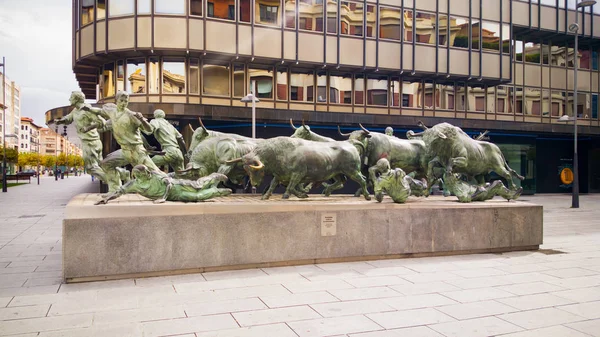 Běžící pomník býků v Pamploně — Stock fotografie