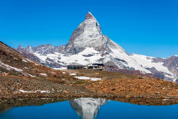 Riffelsee lake and Matterhorn, Ελβετία — Φωτογραφία Αρχείου