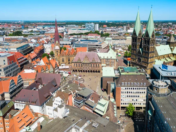 Vista aérea del casco antiguo de Bremen — Foto de Stock