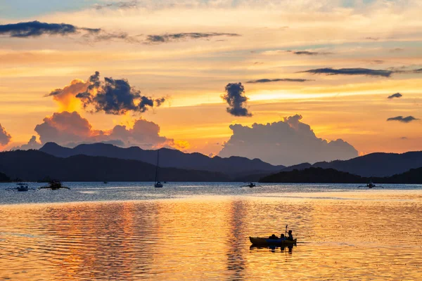Wybrzeże Coron Zachodzie Słońca Wyspa Busuanga Prowincji Palawan Filipinach — Zdjęcie stockowe