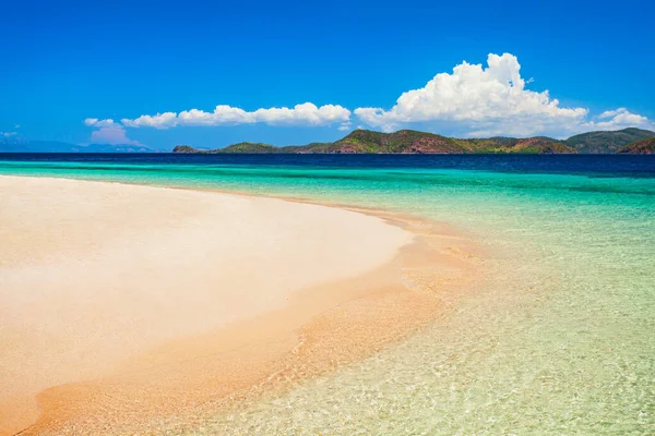 Beach Yellow Sand Turquoise Water Busuanga Island Palawan Province Philippines — Stock Photo, Image