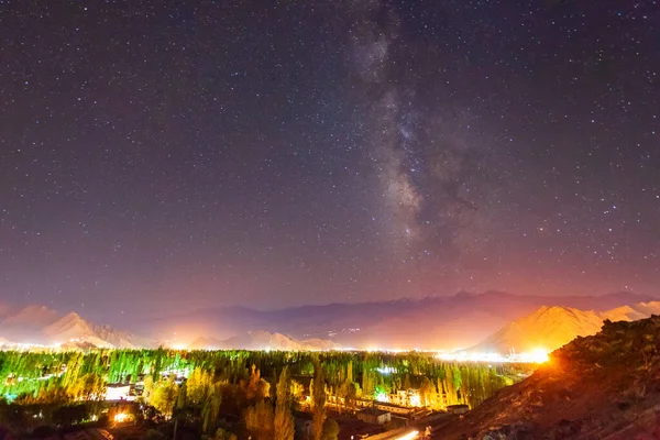 Vue Panoramique Aérienne Leh Leh Est Capitale Grande Ville Territoire — Photo