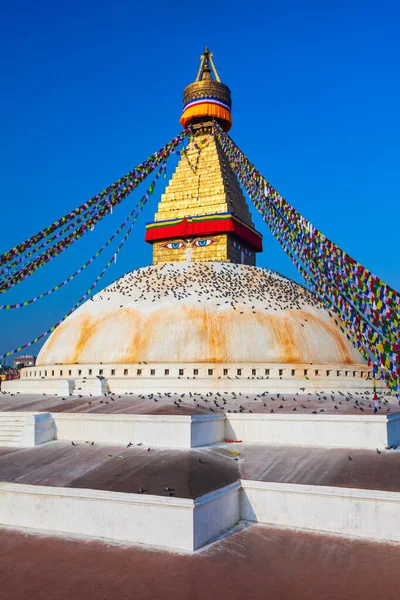布达纳斯大斯图帕是尼泊尔加德满都最大的佛教佛塔 — 图库照片