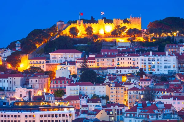 サンジョージ城 ポルトガル語 Castelo Sao Jorge ポルトガルのリスボン市の中心部にある歴史的な城である — ストック写真