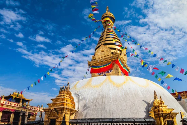 Swayambhunath Swayambhu Monkey Temple Antico Complesso Religioso Nella Città Kathmandu — Foto Stock