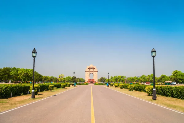 Hindistan Kapısı Tepesi Yeni Delhi Hindistan Bulunan Bir Savaş Anıtıdır — Stok fotoğraf