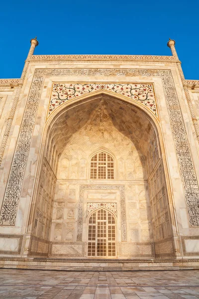 Geometrischer Musterhintergrund Der Wand Des Taj Mahal Palastes Agra Bundesstaat — Stockfoto