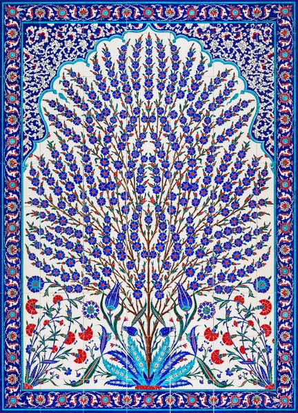 Дизайн Цветочных Узоров Стене Большой Мечети Шейха Зайеда Крупнейшей Мечети — стоковое фото