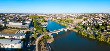Angers aerial panoramic view. Angers is a city in Loire Valley, western France. clipart