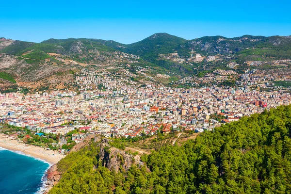 Alanya Stad Panoramisch Uitzicht Vanuit Lucht Provincie Antalya Aan Zuidkust — Stockfoto