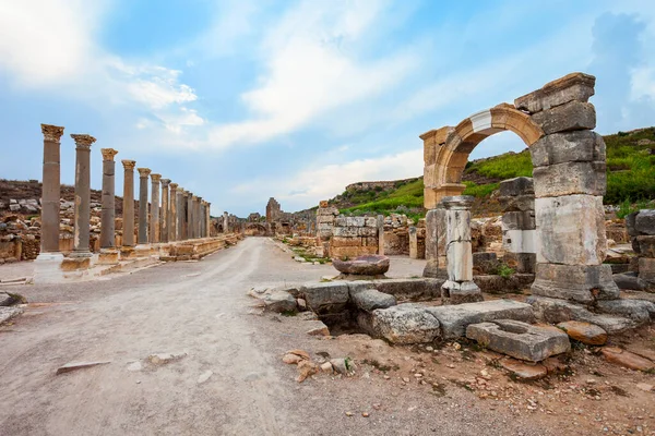 Perge Anda Türkiye Nin Antalya Kenti Yakınlarında Bulunan Antik Bir — Stok fotoğraf