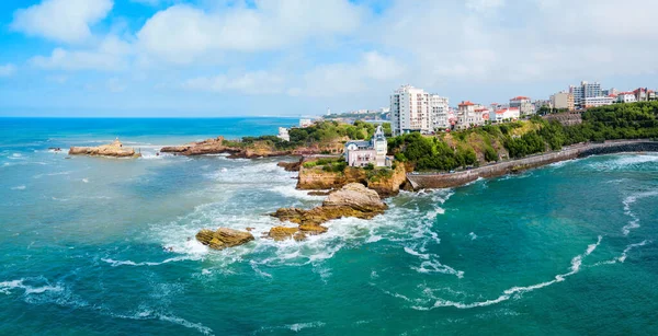 ビアリッツの空中パノラマビュー ビアリッツ Biarritz フランスの大西洋岸のビスケー湾の都市 — ストック写真