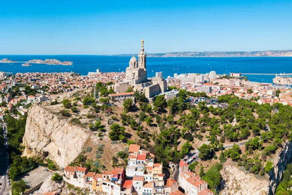 Notre Dame Garde Nuestra Señora Guardia Vista Aérea Una Iglesia — Foto de Stock