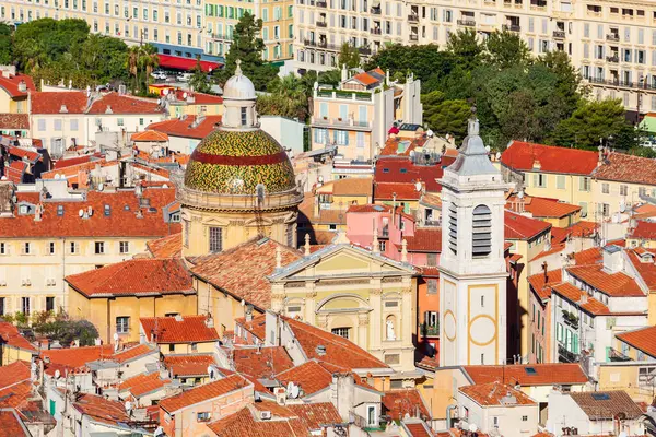Szép Katedrális Egy Római Katolikus Katedrális Található Nizza Város Dél — Stock Fotó