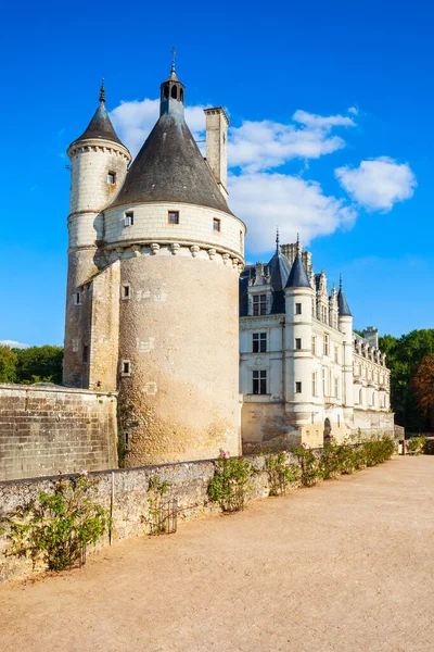 Chateau Chenonceau Francuski Zamek Rozciągający Się Nad Rzeką Cher Pobliżu — Zdjęcie stockowe