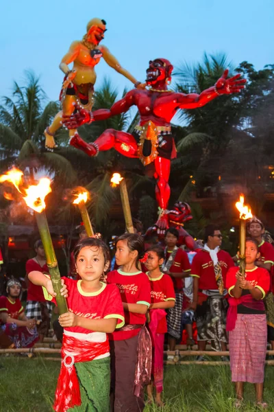 Ubud Bali Mars 2011 Ogoh Ogoh Statyer Vid Ngrupuk Paraden — Stockfoto