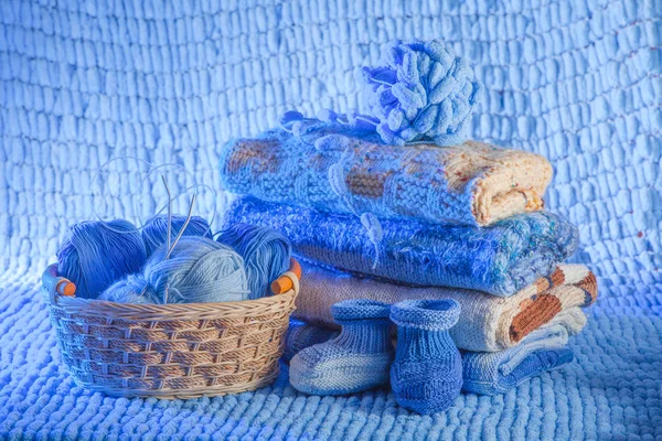 Zátiší pletený novorozence — Stock fotografie