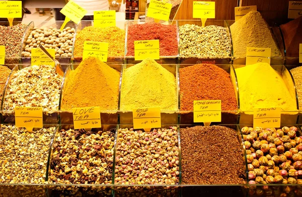 Торговая Галерея Специями Травяными Чаями Базаре Spice Bazaar Египетский Базар — стоковое фото