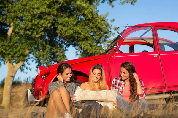 Group of friends on a roadtrip — Stock Photo, Image