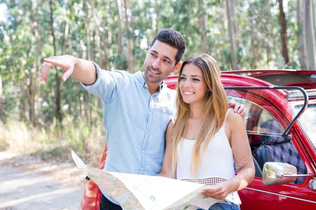 Young couple on roadtrip