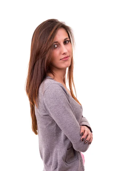 Mujer con brazos cruzados — Foto de Stock